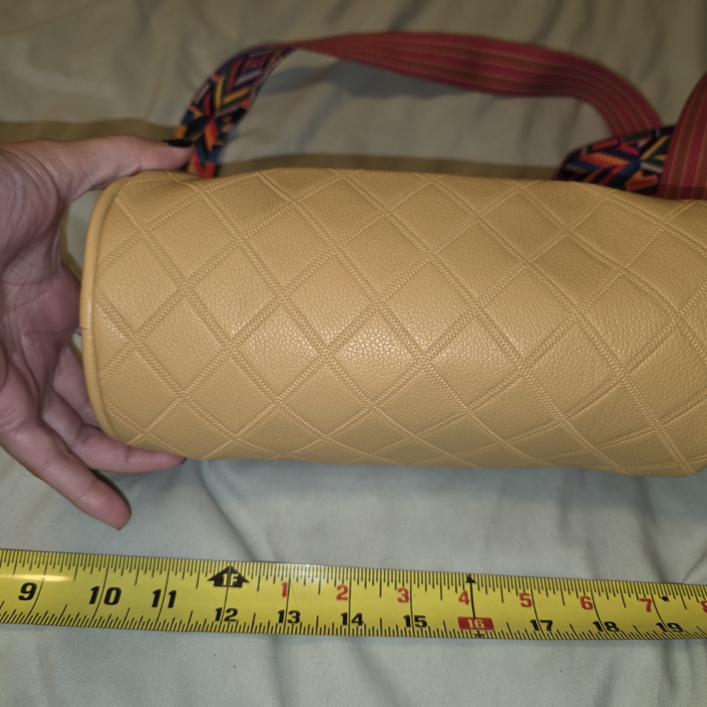 Thirty-One Tan Quilted Crossbody Bag